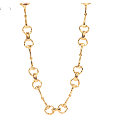 Equestrian Snaffle Bit 20" Chain Necklace - Gold