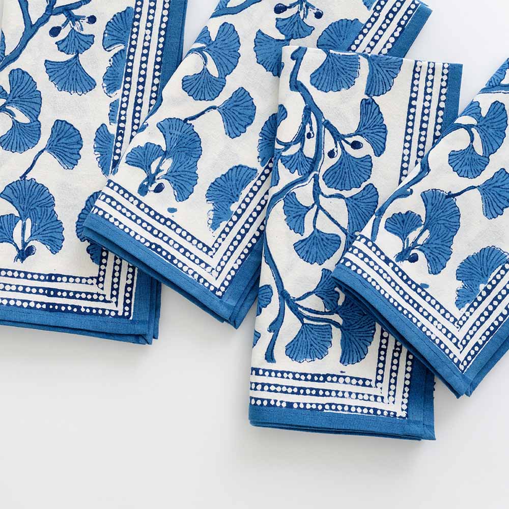 Ginkgo Blue Napkins-Set of Four