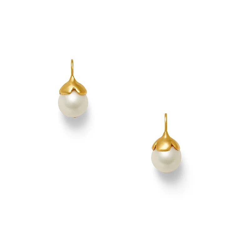 Sweet Pea Petal Pearl Earrings