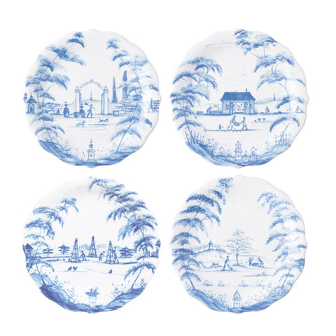 Country Estate Delft Blue Party Plates-Set of Four