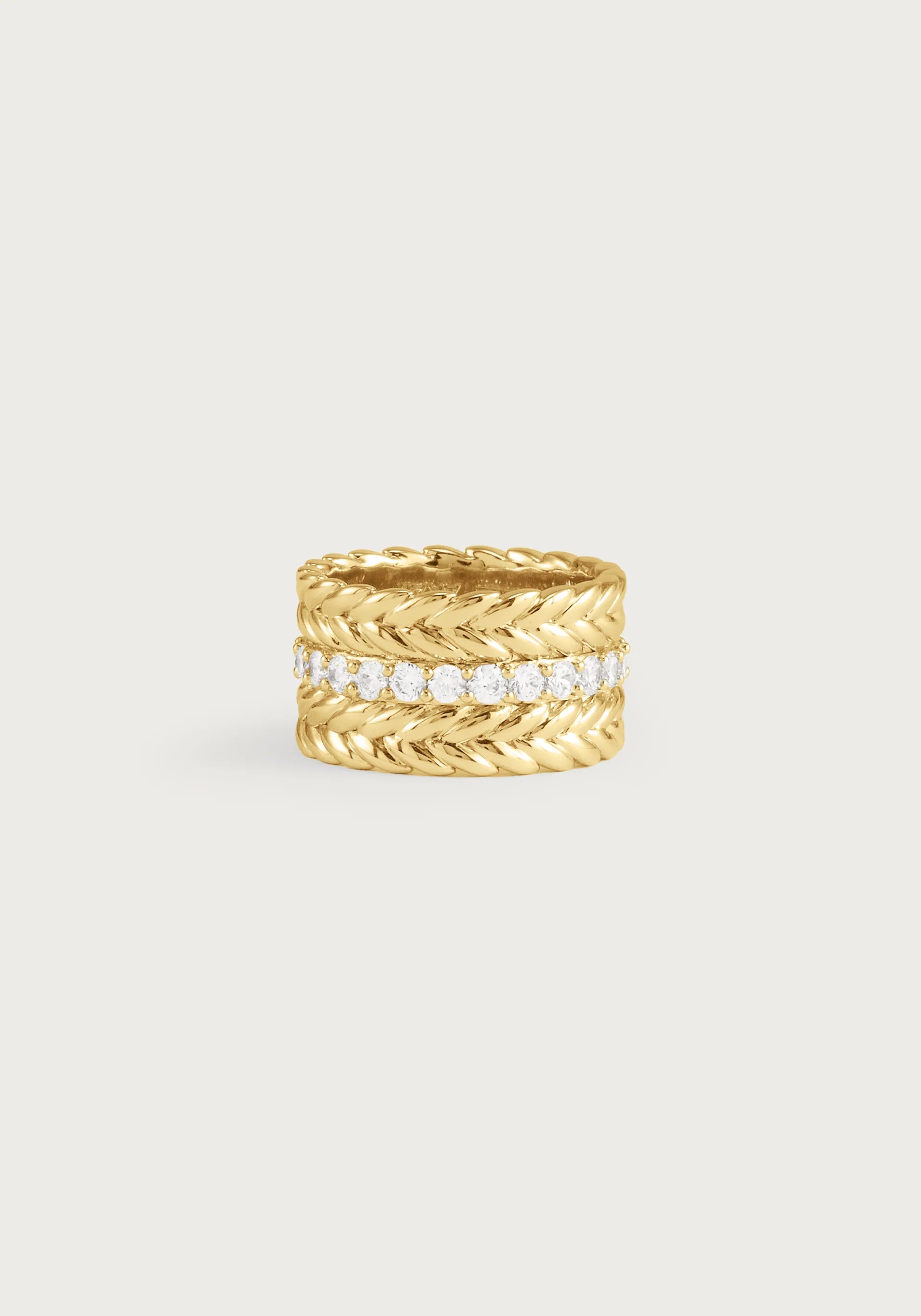 Cheval Chain Stack Ring, Gold