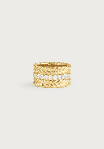 Cheval Chain Stack Ring, Gold