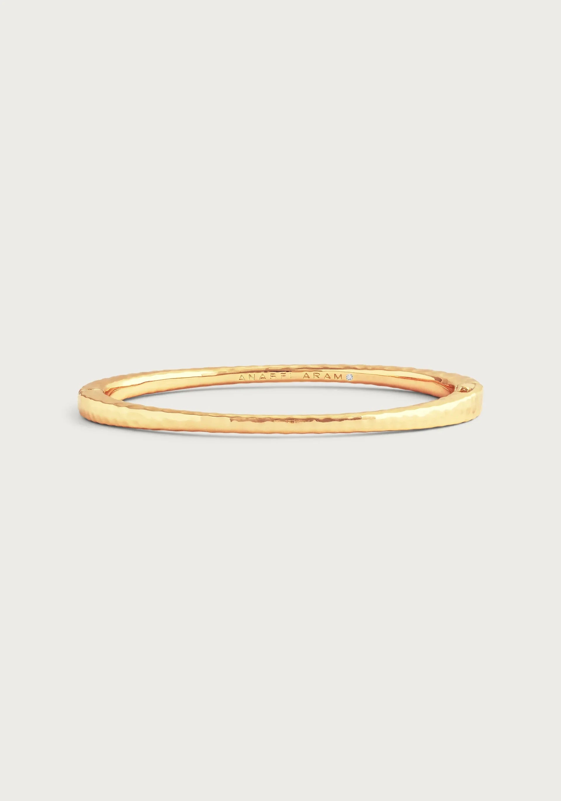 Farrier Thin Hinged Bangle, Gold