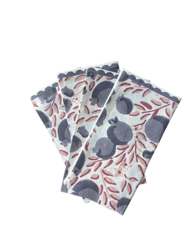 Vine Denim & Plum Napkins-Set of 4
