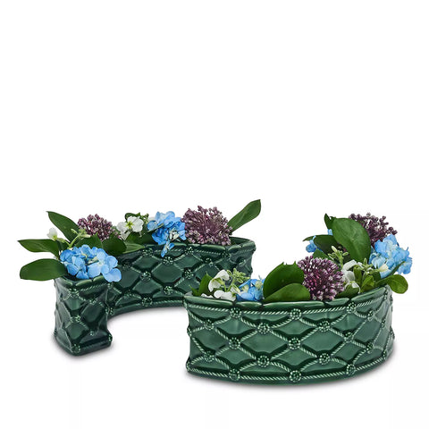 Berry & Thread Petite Parterre Garden Half Circle Vase, Set of 2-Basil