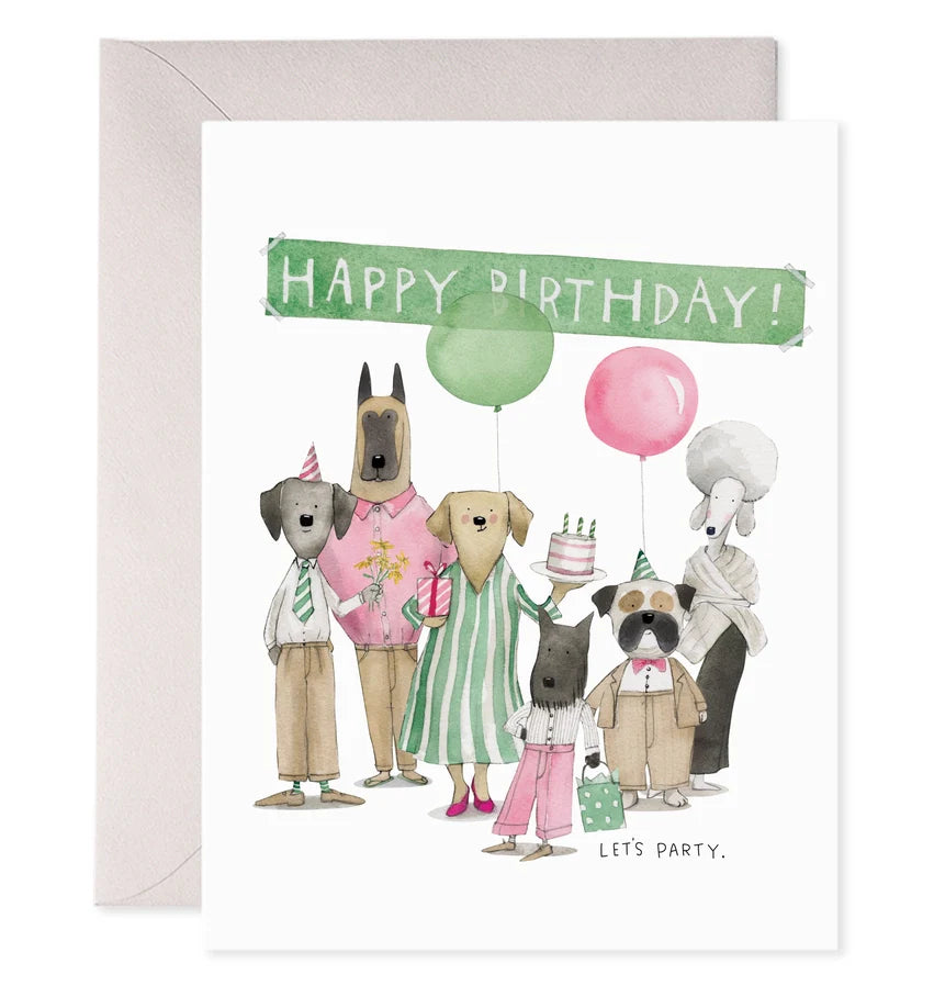 dog party bday card