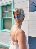 Hand-painted Boho Monarch Claw Hair Clip | Eco-Friendly: Baby Blue