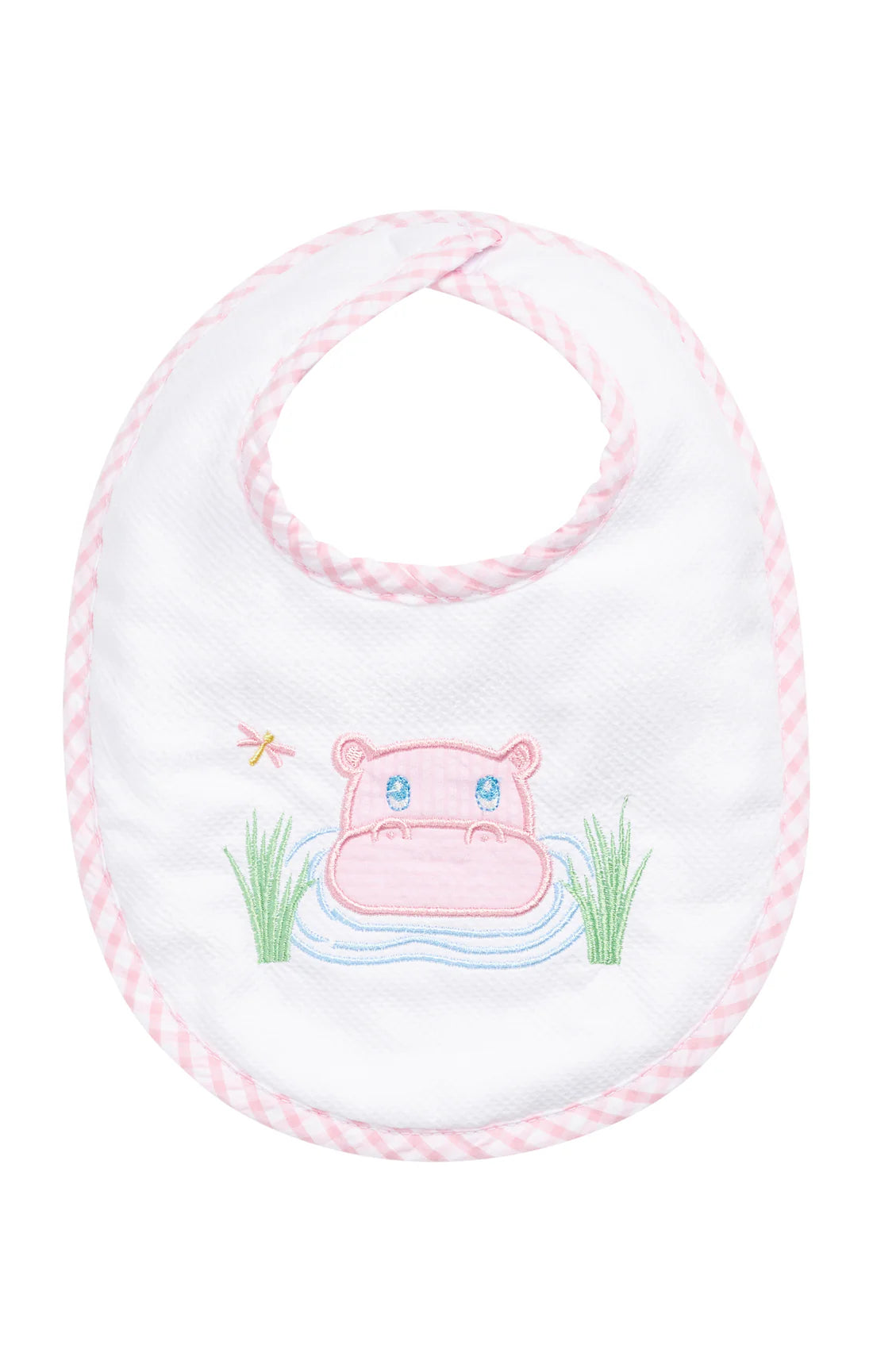 3 Marthas Hippo Applique Basic Bib-Pink