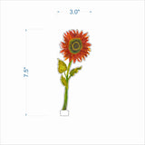 Moulin Rouge Sunflower | 0.25in. Acrylic Floral: LG / Leaf LG Stand