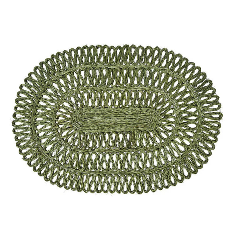 Straw Loop Oval Placemat - Seagrass, Set of 4