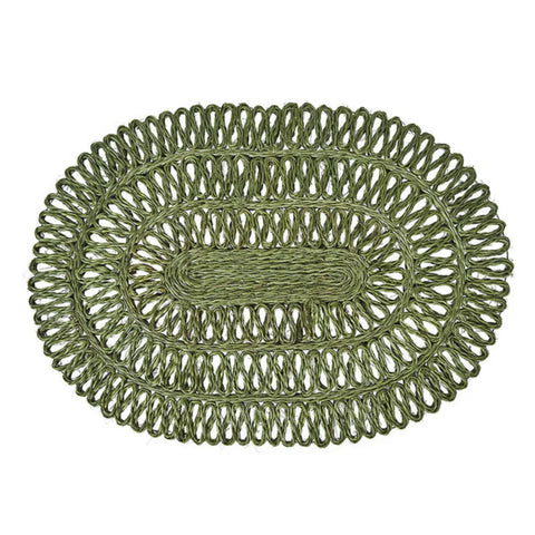 Straw Loop Oval Placemat - Seagrass, Set of 4