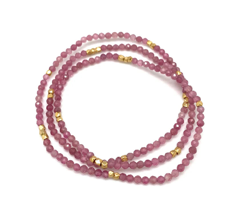 Sigrid Beaded Bracelet -Pink Tourmaline