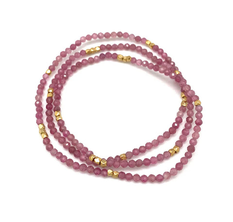 Sigrid Beaded Bracelet -Pink Tourmaline