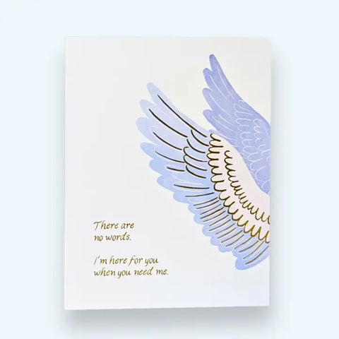 "There Are No Words" Wings Sympathy Card
