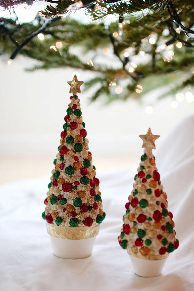 Bolsie Cone Tree (Ivory/Multi)-9 inch