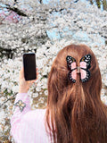 Hand-painted Monarch Butterfly Claw Hair Clip | Eco-Friendly: Orange