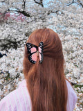 Hand-painted Monarch Butterfly Claw Hair Clip | Eco-Friendly: Orange