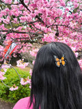 Hand-painted Mini Monarch Butterfly Claw Hair Clip | Eco-Friendly: Pink