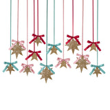 Gold Glitter Hanging Star Decorations