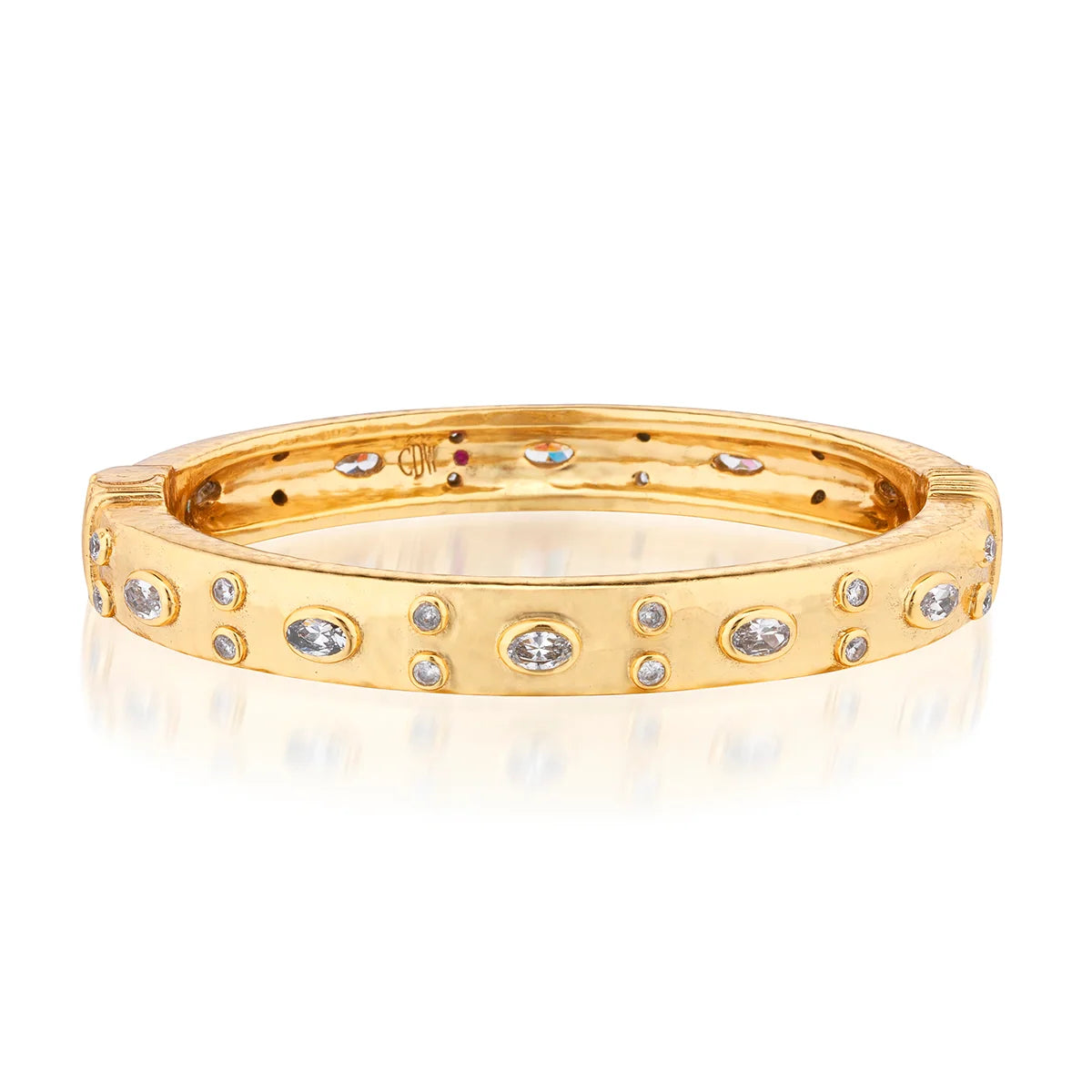 Maharani Hinged Bangle - Clear Cubic Zirconia