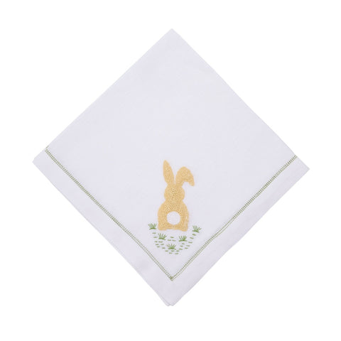 22" Cottontail Embroidered Napkin-Yellow-Set of 4