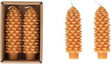 Honey Pinecone Taper Candles, Small