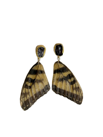 Butterfly Large Earrings-Brown