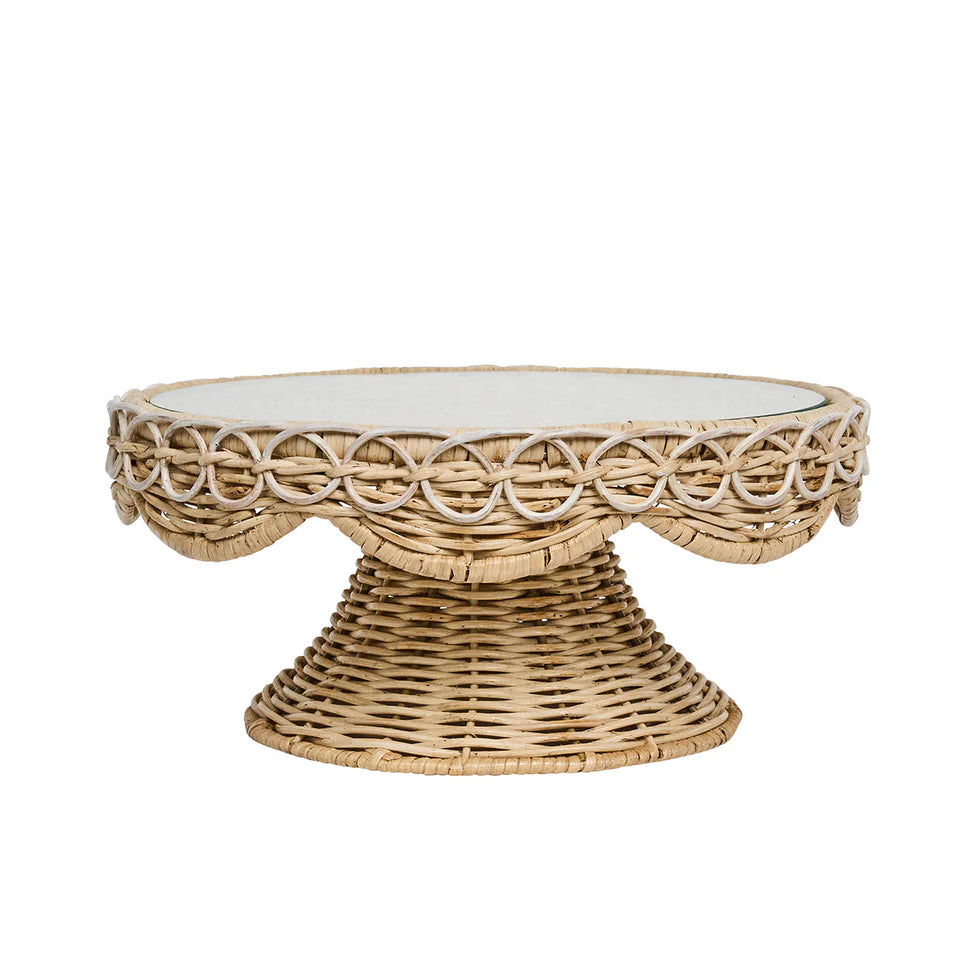 Provence Rattan Cake Stand-Whitewash