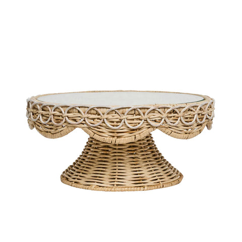 Provence Rattan Cake Stand-Whitewash