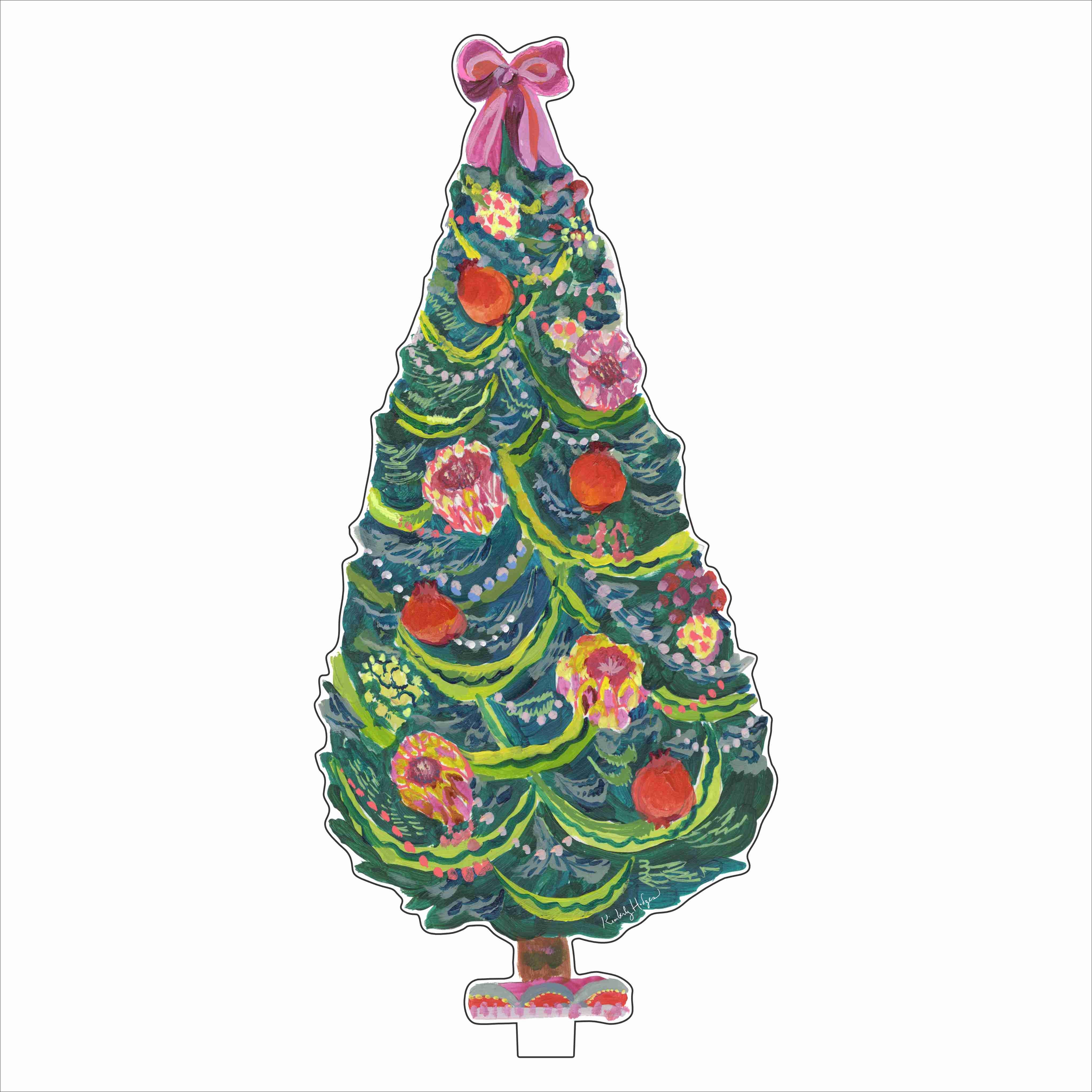 Protea and Pomegranate Tree | 0.25in. Acrylic Floral: SM / Pine Pattern SM