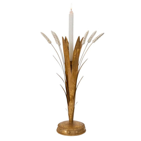 Forest Walk Gold Wheat Candlestick Holder, 17"