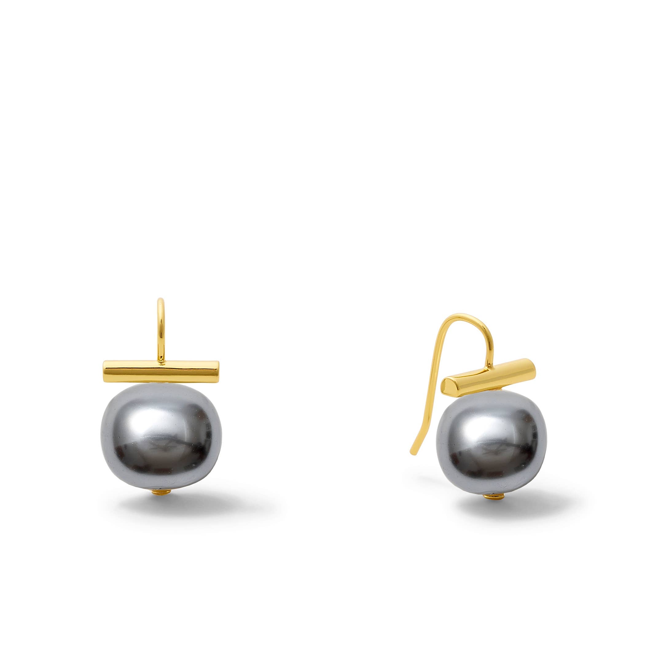Classic Forever Fave Pebble Pearls Earrings~ Medium: Grey