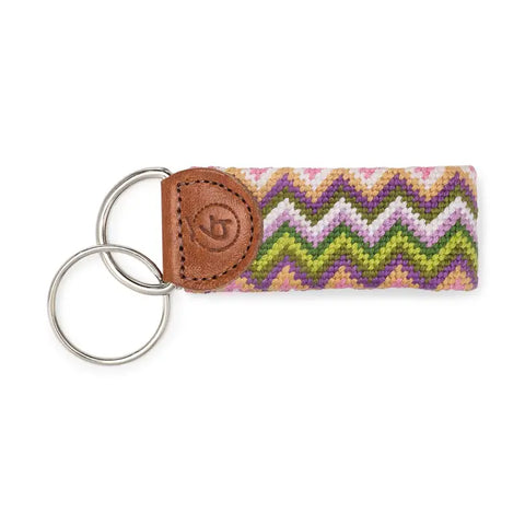 Zig Zag Stitch Needlepoint Keychain