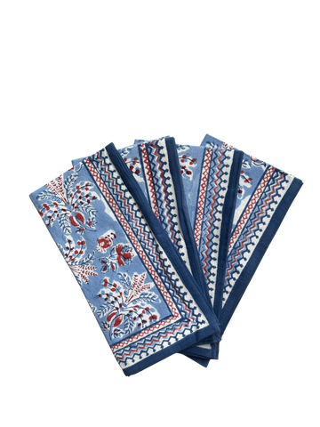 Grecian Palm Red, White, & Blue Napkins-Set of 4