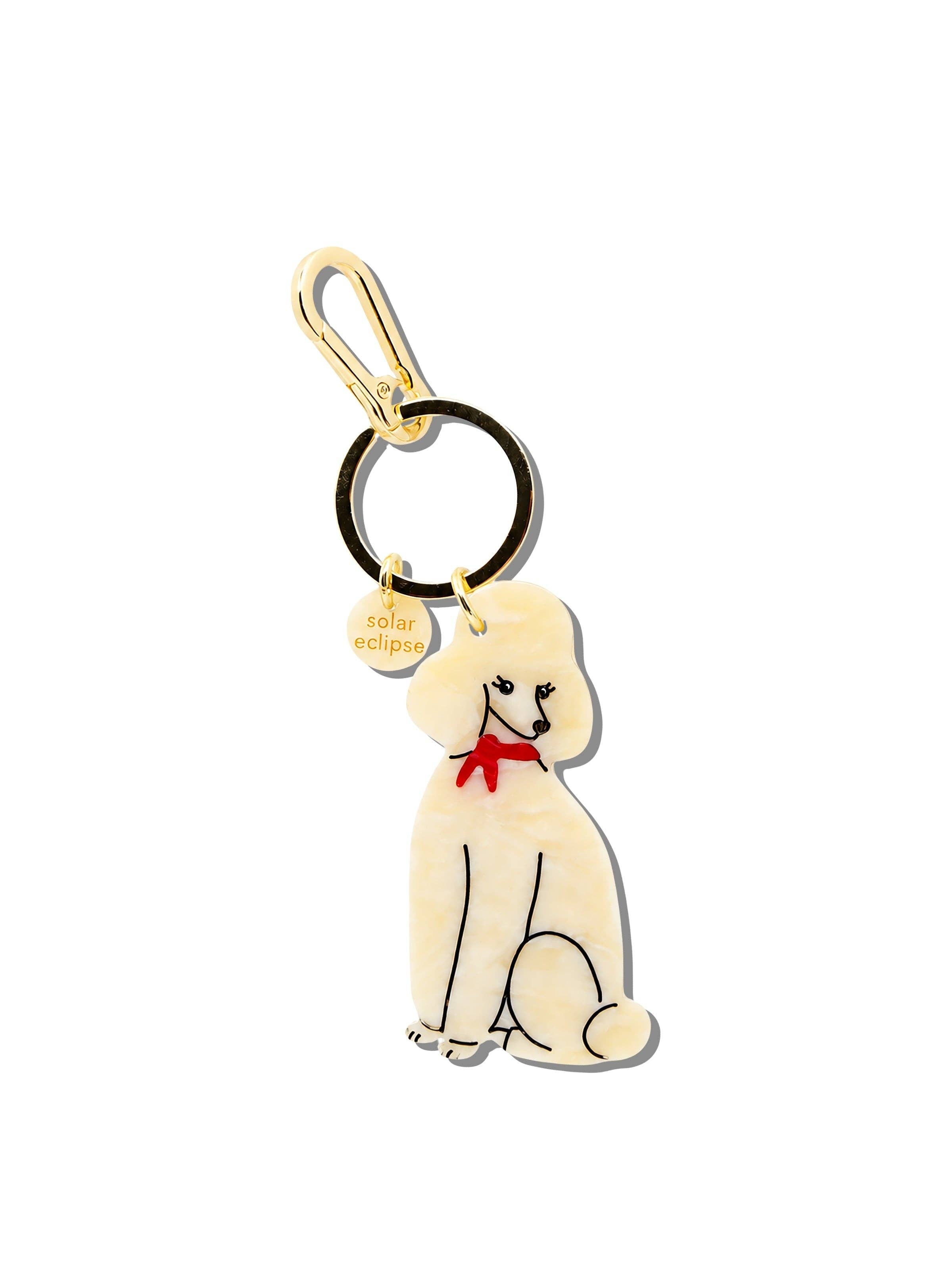 Hand-painted Poodle Bag Charm + Keychain | Eco-Friendly