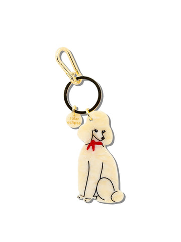 Hand-painted Poodle Bag Charm + Keychain | Eco-Friendly