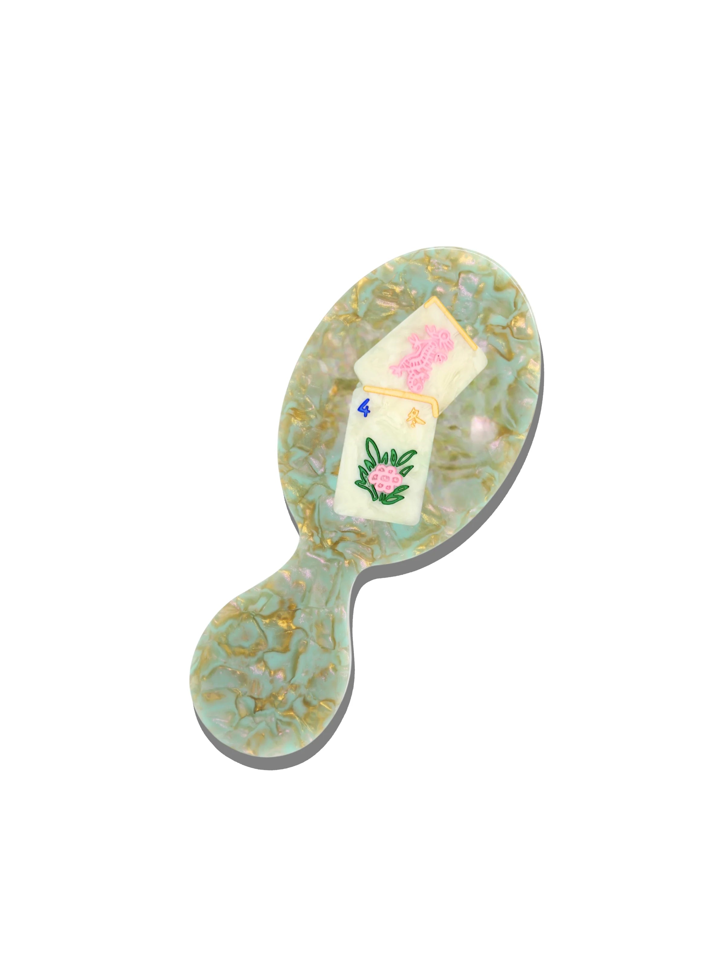 Hand-painted Flower Mahjong Handbag Hero Brush