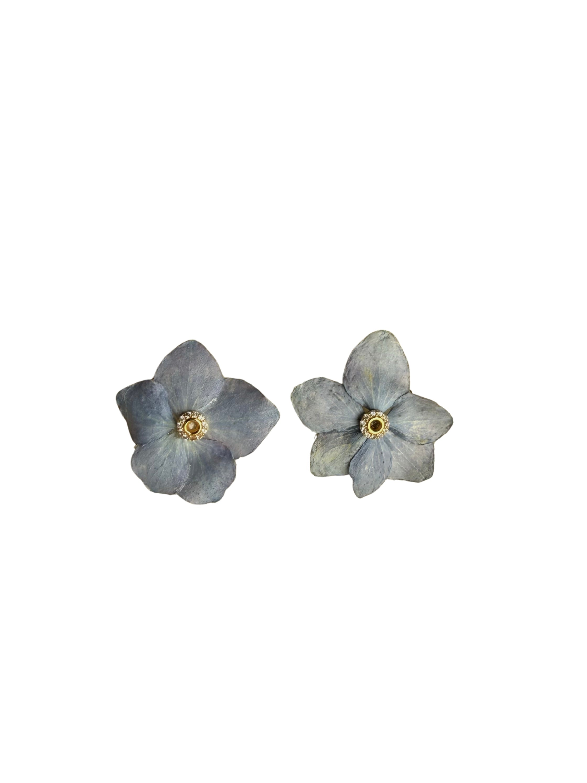 Hydrangea Earrings-Blue
