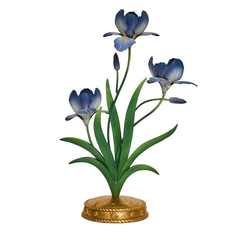 Meadow Walk Iris 14" Centerpiece Candelabra-Chambray