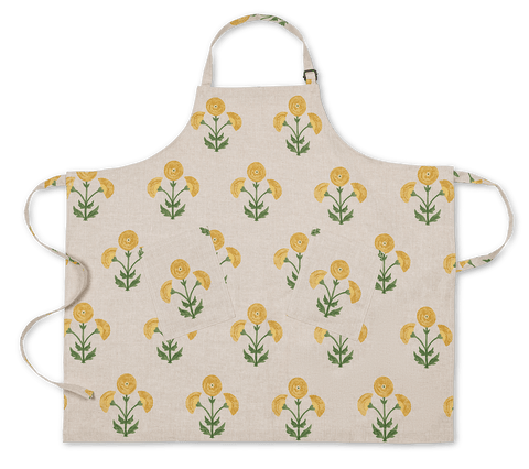 Linen Apron- Gisele Marigold Natural