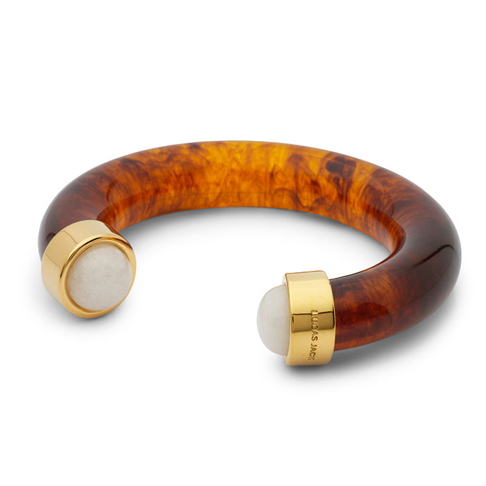 Tortoise Shell White Quartz Bangle
