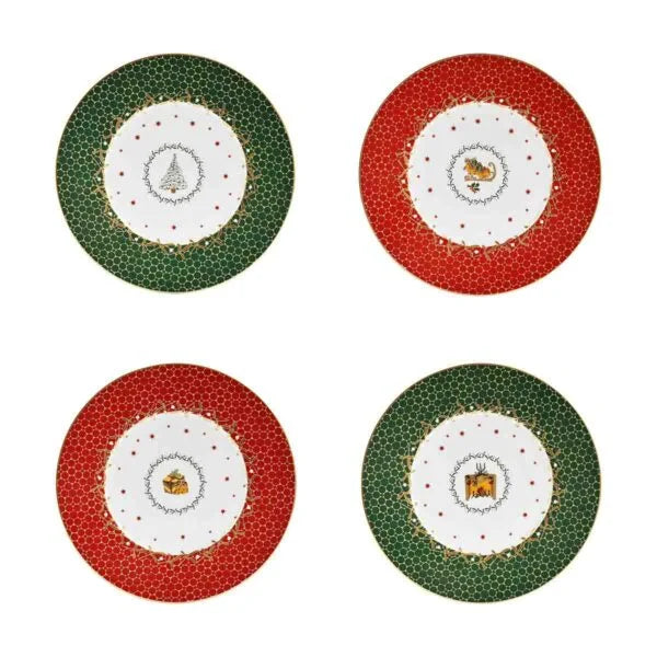 Noel Assorted Dessert Plates-Set of Four