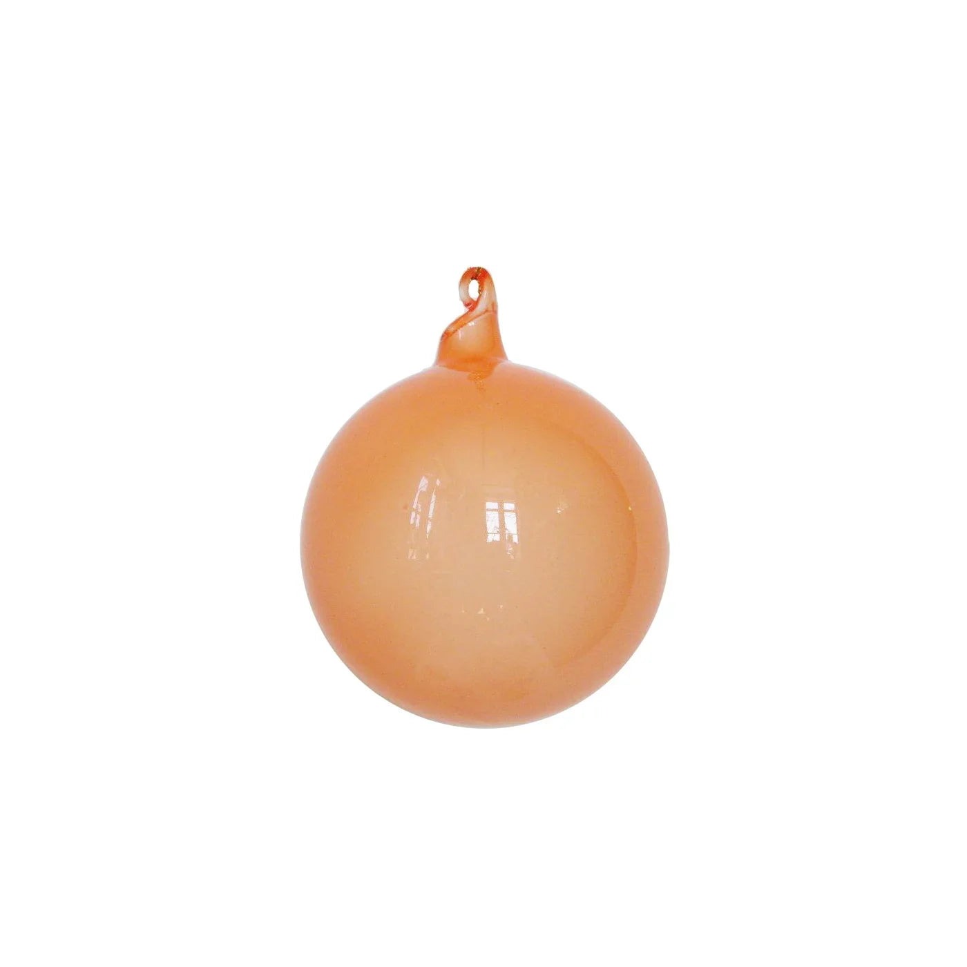 Jim Marvin 80mm Peach Bubblegum Glass Ornament