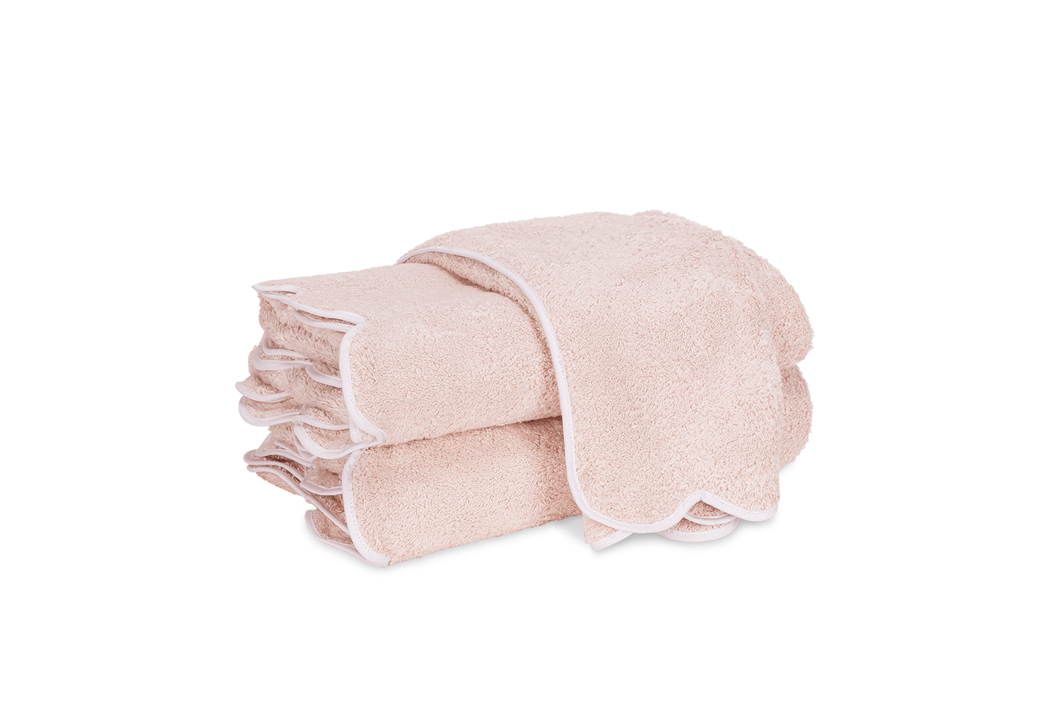 Cairo Scallop Bath Towel-Blush/White
