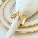 Gold Crown Set of 4 Napkin Rings