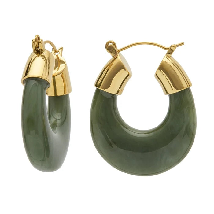 Jade Hoop Earrings