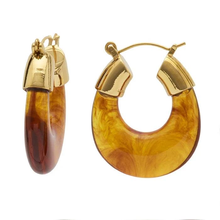 Tortoise Shell Hoop Earrings