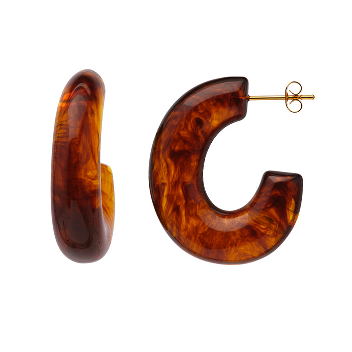 Tortoise Shell Resin Earrings