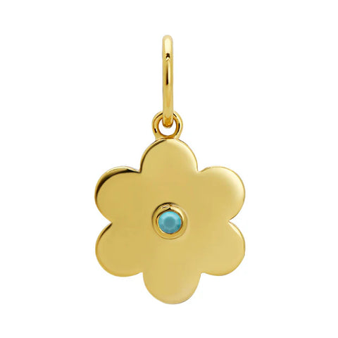 Turquoise Birthday Daisy Charm