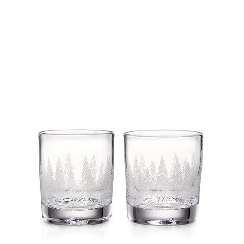 Engraved Forest Ascutney Double Old-Fashioned, Set of 2